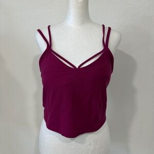 Lululemon Align Strappy Ribbed Tank Top Padding Sz 10 Magenta Purple Nulu W1ECOS